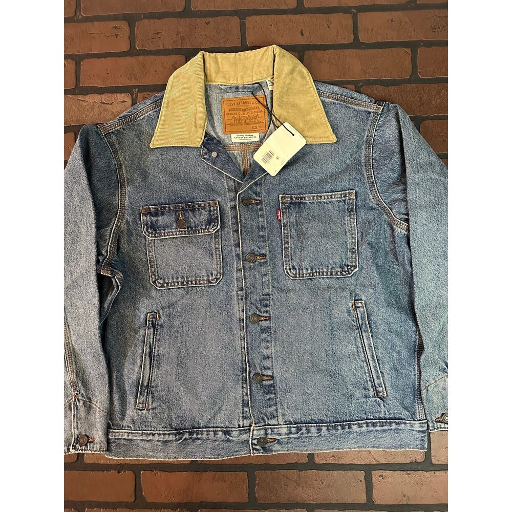Levi's Denim Jacket with Beige Corduroy Collar